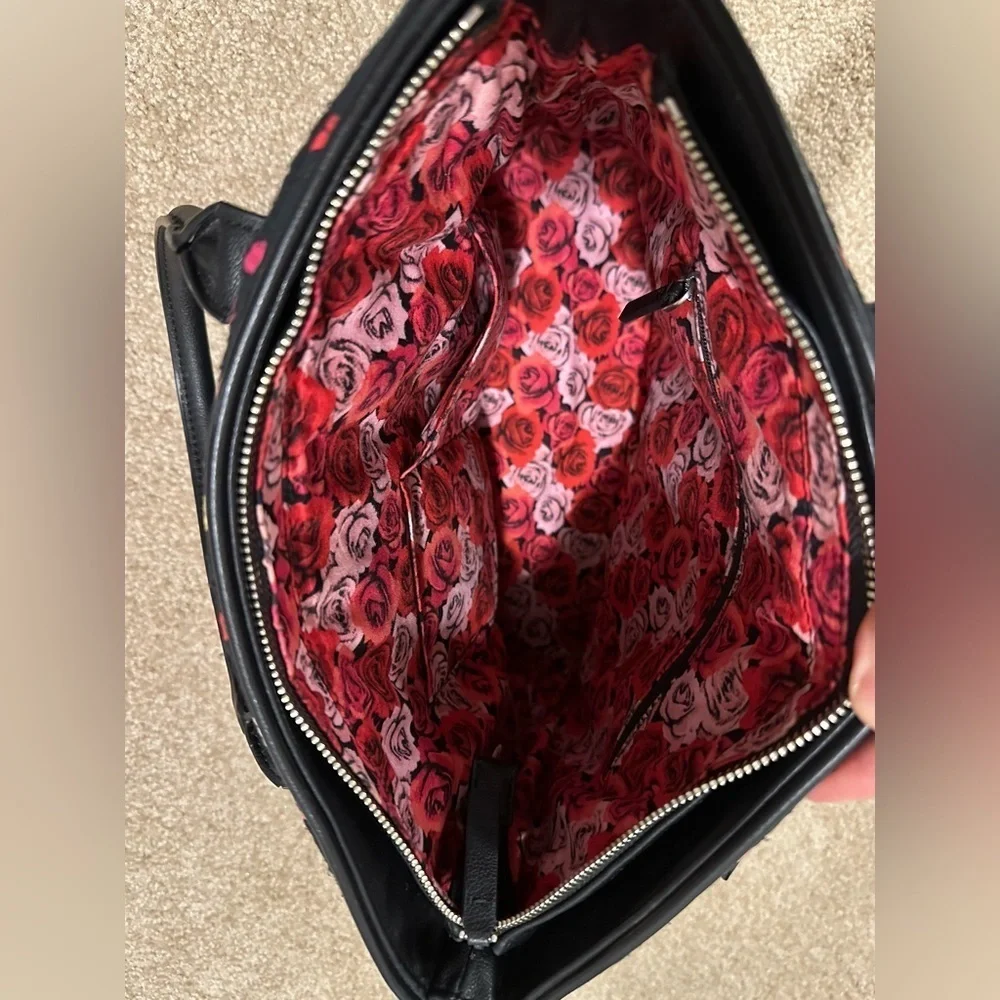 Vera Bradley Signature Cotton Day Off Satchel Purse Havana Dots with Black
